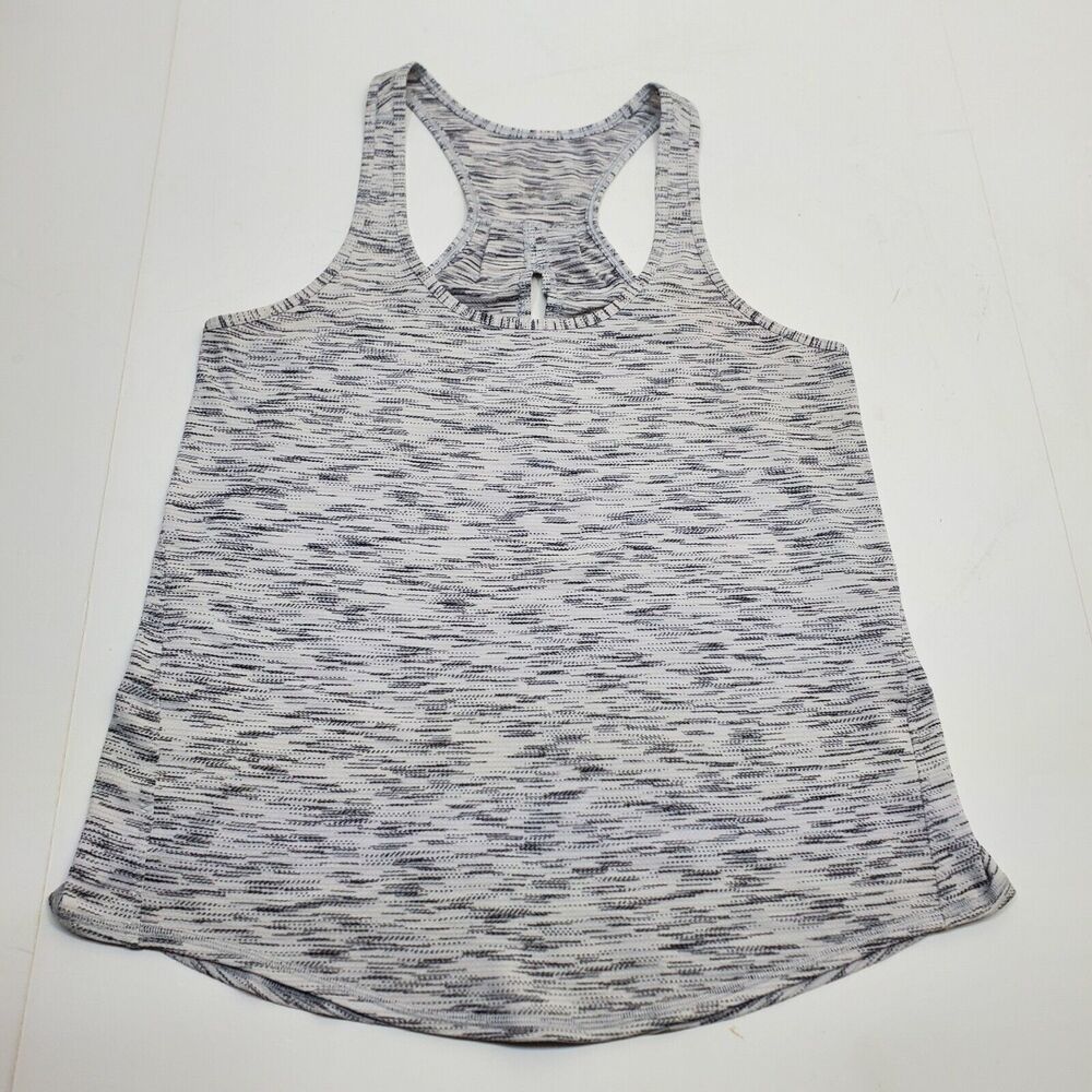 Lululemon Tank Top Racer Back Slit Back Gray Heathered Lightweight Womens Size 6